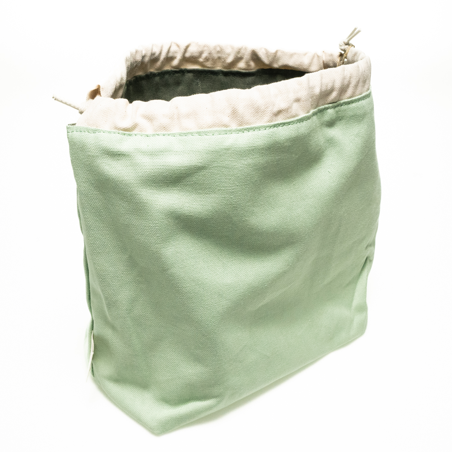 Geschenkbeutel aus Baumwolle Groesse M Farben mint und waldgruen Bild1