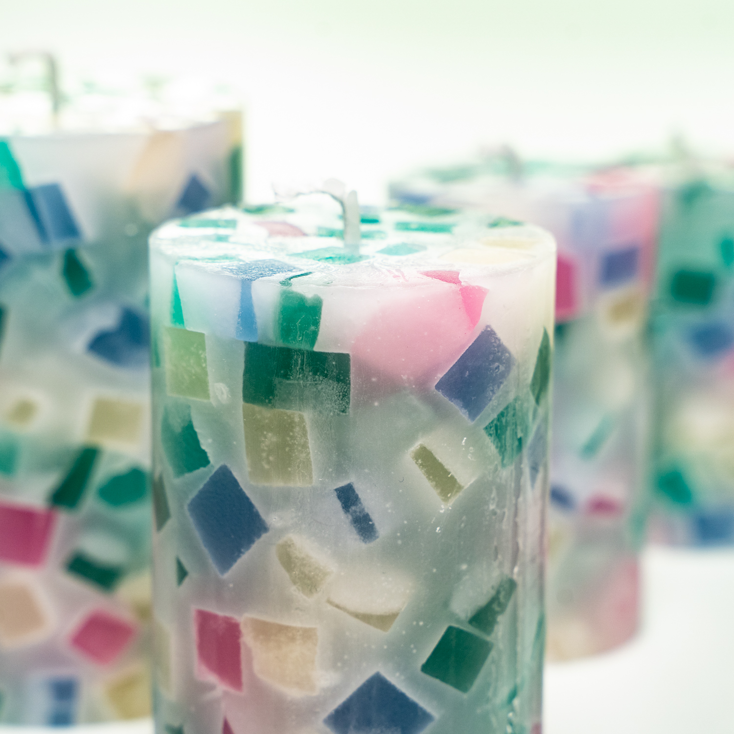 Stumpenkerze "Mosaik"